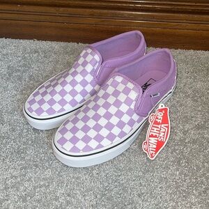 Purple checkered vans